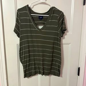 Army greens + white fun top